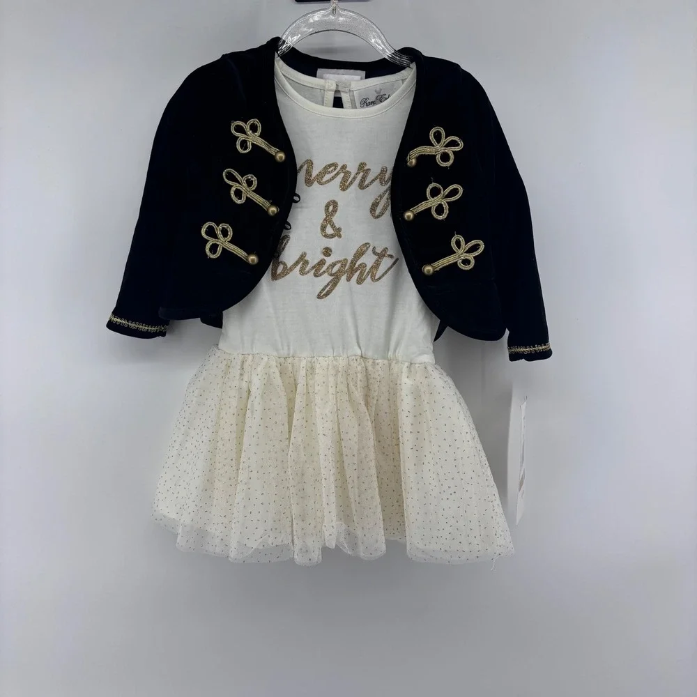 Rare Editions Girls 3T Holiday Dress Outfit Velvet Jacket & Leggings‎ Set
